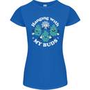 Funny Weed Hanging With My Buds Cannabis Womens Petite Cut T-Shirt Royal Blue