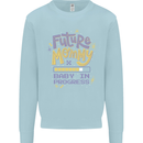 Future Mommy New Baby in Progress Pregnancy Mens Sweatshirt Jumper Light Blue
