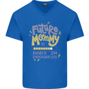Future Mommy New Baby in Progress Pregnancy Mens V-Neck Cotton T-Shirt Royal Blue