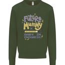 Future Mummy New Baby in Progress Pregnancy Kids Sweatshirt Jumper Forest Green