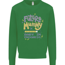 Future Mummy New Baby in Progress Pregnancy Kids Sweatshirt Jumper Irish Green