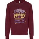Future Mummy New Baby in Progress Pregnancy Kids Sweatshirt Jumper Maroon