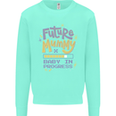 Future Mummy New Baby in Progress Pregnancy Kids Sweatshirt Jumper Peppermint