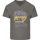Future Mummy New Baby in Progress Pregnancy Mens V-Neck Cotton T-Shirt Charcoal