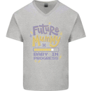 Future Mummy New Baby in Progress Pregnancy Mens V-Neck Cotton T-Shirt Sports Grey