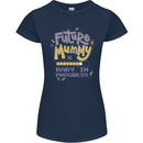 Future Mummy New Baby in Progress Pregnancy Womens Petite Cut T-Shirt Navy Blue
