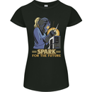 Future Spark Female Welder Welding Womens Petite Cut T-Shirt Black