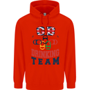 GB Drinking Team Funny Stag Do Doo Beer Mens 80% Cotton Hoodie Bright Red