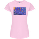Galaxy Infographic Space Technology Planets Womens Petite Cut T-Shirt Light Pink