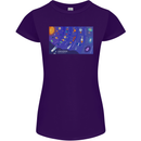 Galaxy Infographic Space Technology Planets Womens Petite Cut T-Shirt Purple