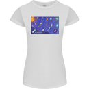 Galaxy Infographic Space Technology Planets Womens Petite Cut T-Shirt White