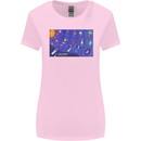 Galaxy Infographic Space Technology Planets Womens Wider Cut T-Shirt Light Pink