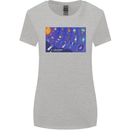 Galaxy Infographic Space Technology Planets Womens Wider Cut T-Shirt Sports Grey