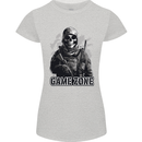 Game Zone Special Forces Video Game Skull Womens Petite Cut T-Shirt Sports Grey