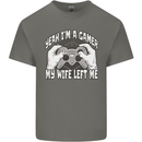 Gamer Wife Left Me Video Games Funny Gaming Mens Cotton T-Shirt Tee Top Charcoal