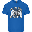 Gamer Wife Left Me Video Games Funny Gaming Mens Cotton T-Shirt Tee Top Royal Blue