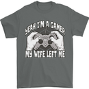 Gamer Wife Left Me Video Games Funny Gaming Mens T-Shirt 100% Cotton Charcoal