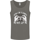 Gamer Wife Left Me Video Games Funny Gaming Mens Vest Tank Top Charcoal