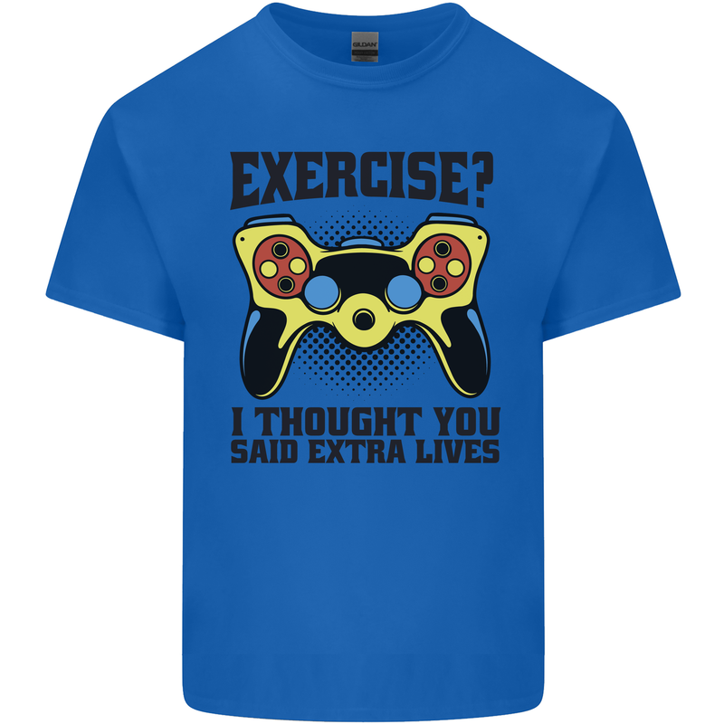 Gaming I Thought Said Extra Lives Gamer Mens Cotton T-Shirt Tee Top Royal Blue
