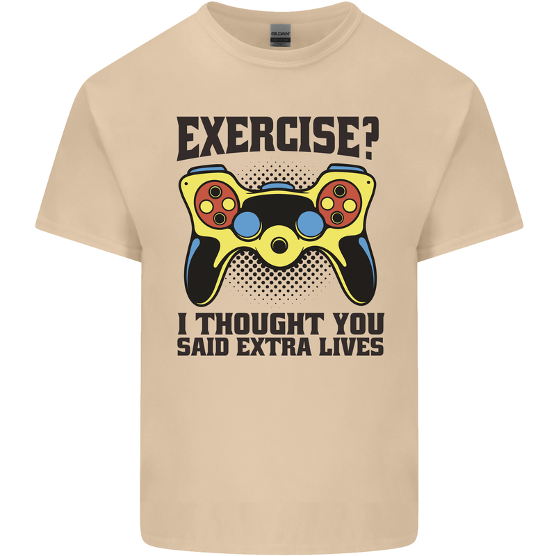 Gaming I Thought Said Extra Lives Gamer Mens Cotton T-Shirt Tee Top Sand
