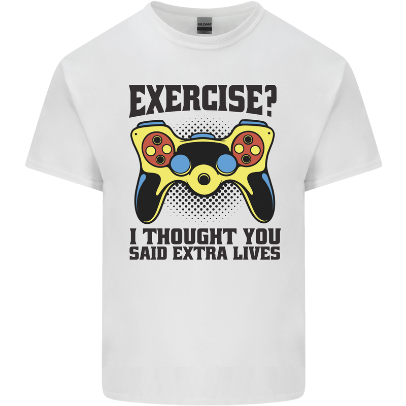 Gaming I Thought Said Extra Lives Gamer Mens Cotton T-Shirt Tee Top White