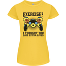 Gaming I Thought Said Extra Lives Gamer Womens Petite Cut T-Shirt Yellow