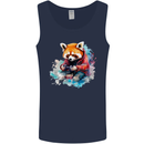 Gaming Red Panda Video Games Gamer Mens Vest Tank Top Navy Blue