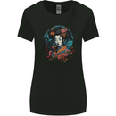Geisha Girl With Flowers Fantasy Womens Wider Cut T-Shirt Black