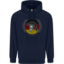 German Bodybuilding Flag Gym Training Spartan Mens 80% Cotton Hoodie Navy Blue