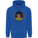 German Bodybuilding Flag Gym Training Spartan Mens 80% Cotton Hoodie Royal Blue