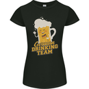 German Drinking Team Beer Football Stag Doo Womens Petite Cut T-Shirt Black