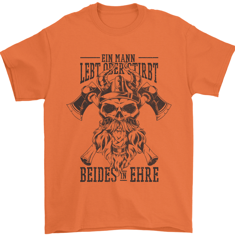 German Viking Mens T-Shirt 100% Cotton Orange