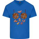 Girls Trip Fancy Dress Costume Holiday Mens V-Neck Cotton T-Shirt Royal Blue