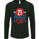Glorious 21 Years 21st Birthday Union Jack Flag Mens Long Sleeve T-Shirt Black