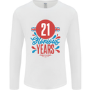 Glorious 21 Years 21st Birthday Union Jack Flag Mens Long Sleeve T-Shirt White