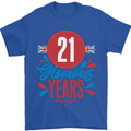 Glorious 21 Years 21st Birthday Union Jack Flag Mens T-Shirt 100% Cotton Royal Blue