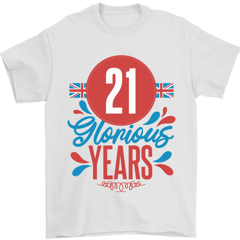 Glorious 21 Years 21st Birthday Union Jack Flag Mens T-Shirt 100% Cotton White