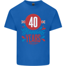 Glorious 40 Years 40th Birthday Union Jack Flag Mens Cotton T-Shirt Tee Top Royal Blue