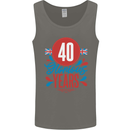 Glorious 40 Years 40th Birthday Union Jack Flag Mens Vest Tank Top Charcoal