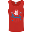 Glorious 40 Years 40th Birthday Union Jack Flag Mens Vest Tank Top Red