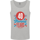 Glorious 40 Years 40th Birthday Union Jack Flag Mens Vest Tank Top Sports Grey