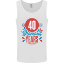 Glorious 40 Years 40th Birthday Union Jack Flag Mens Vest Tank Top White