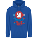 Glorious 50 Years 50th Birthday Union Jack Flag Mens 80% Cotton Hoodie Royal Blue