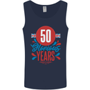 Glorious 50 Years 50th Birthday Union Jack Flag Mens Vest Tank Top Navy Blue