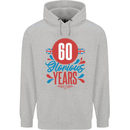 Glorious 60 Years 60th Birthday Union Jack Flag Mens 80% Cotton Hoodie Sports Grey