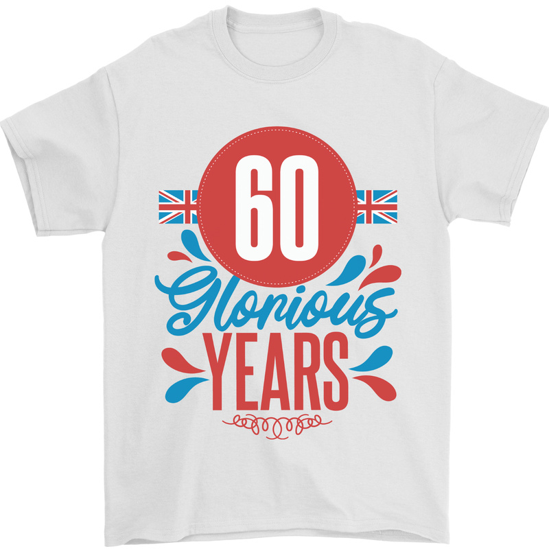 Glorious 60 Years 60th Birthday Union Jack Flag Mens T-Shirt 100% Cotton White