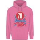 Glorious 70 Years 70th Birthday Union Jack Flag Mens 80% Cotton Hoodie Azelea
