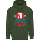 Glorious 70 Years 70th Birthday Union Jack Flag Mens 80% Cotton Hoodie Forest Green