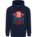 Glorious 70 Years 70th Birthday Union Jack Flag Mens 80% Cotton Hoodie Navy Blue