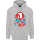 Glorious 70 Years 70th Birthday Union Jack Flag Mens 80% Cotton Hoodie Sports Grey